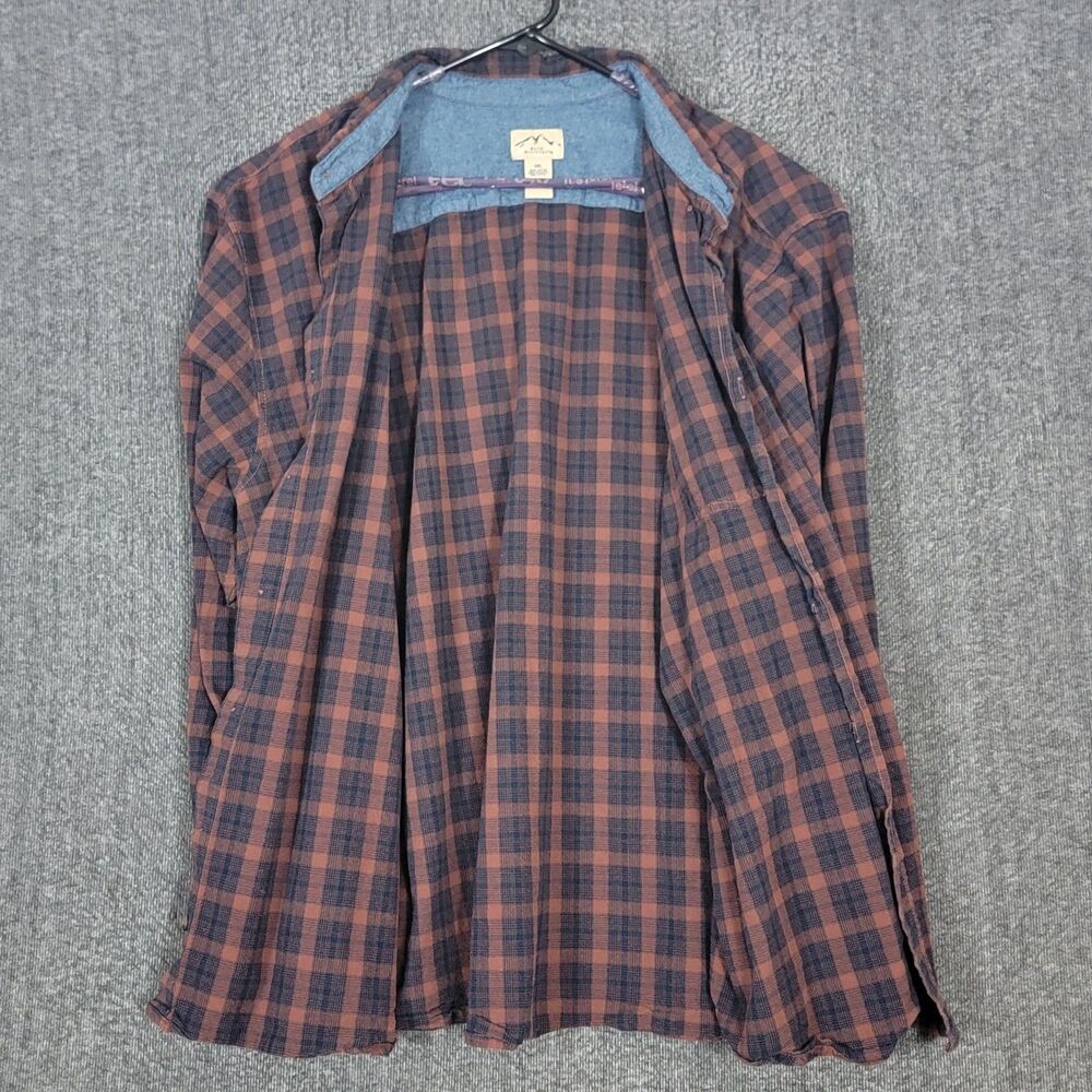 Blue Mountain Shirt Mens 3XL Brown & Blue Plaid Long Sleeve Button Down - Picture 8 of 10